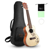 HRICANE Concert Ukulele 23 Inch Flower Spruce Top Sapele Ukulele