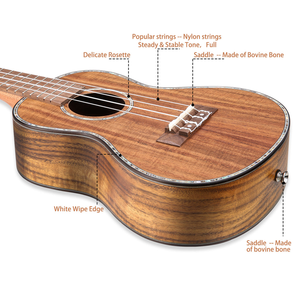 HRICANE Concert Koa Professional Ukulele