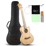 HRICANE solid spalted maple wood tenor size ultra slim ukulele for travel