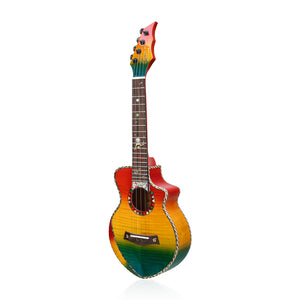 HRICANE concert size flame maple wood ukulele