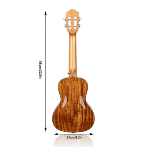 HRICANE Concert Solid Top Acacia Professional Ukulele Glossy Finished