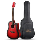 HRICANE GU-4 41 Inch Mahogany Spruce Top Red Cutaway Acoustic Guitar