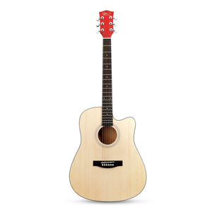 41 Inch Solid Spruce Top Folk Natural-Cutaway Acoustic Guitar