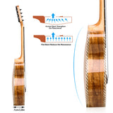 HRICANE concert size Spalted Maple ukulele