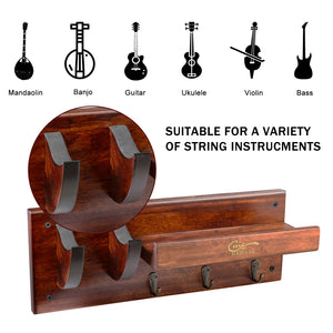 Hricane Multifunctional guitar hanger Guitar Rack Wall Mounted Holder For Ukulele Guitar Bass