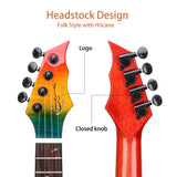 HRICANE concert size flame maple wood ukulele