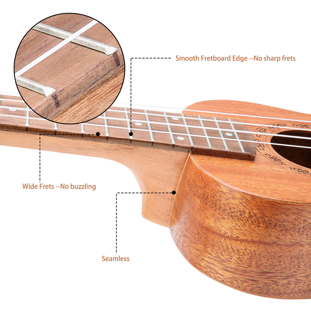 HRICANE Soprano Ukelele Mahogany
