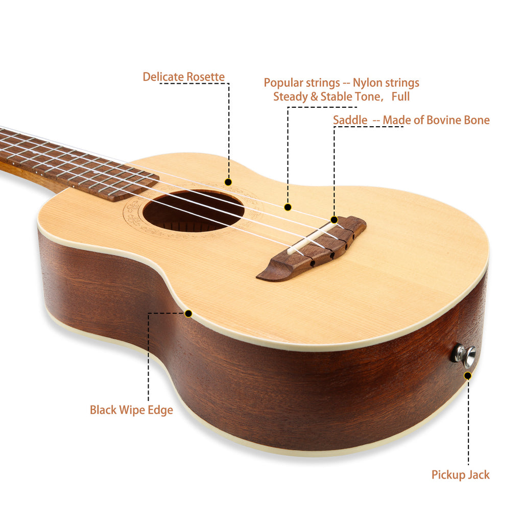 HRICANE Tenor zise Spruce Sapele Ukulele