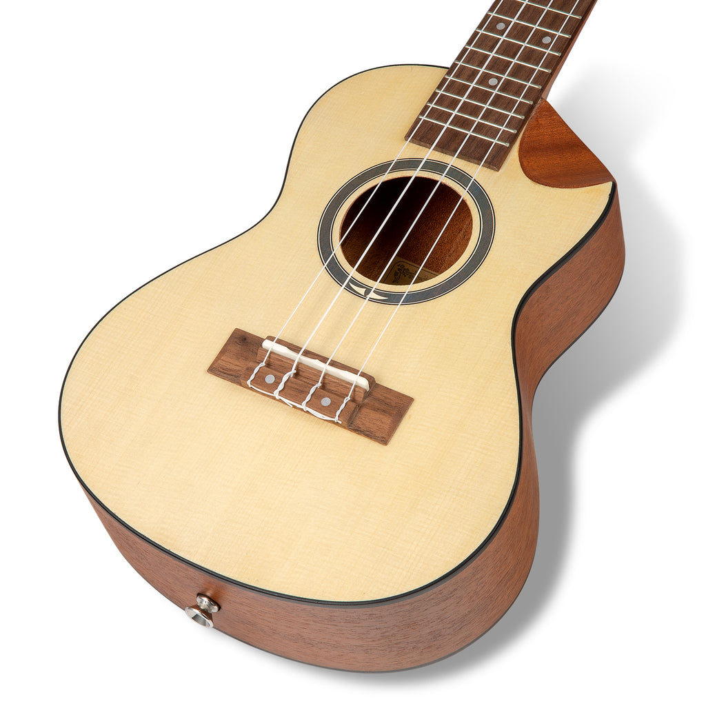 HRICANE Concert Ukulele Spruce Top Sapele back and side Cutaway Hawaii Ukulele