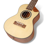 HRICANE Concert Ukulele Spruce Top Sapele back and side Cutaway Hawaii Ukulele
