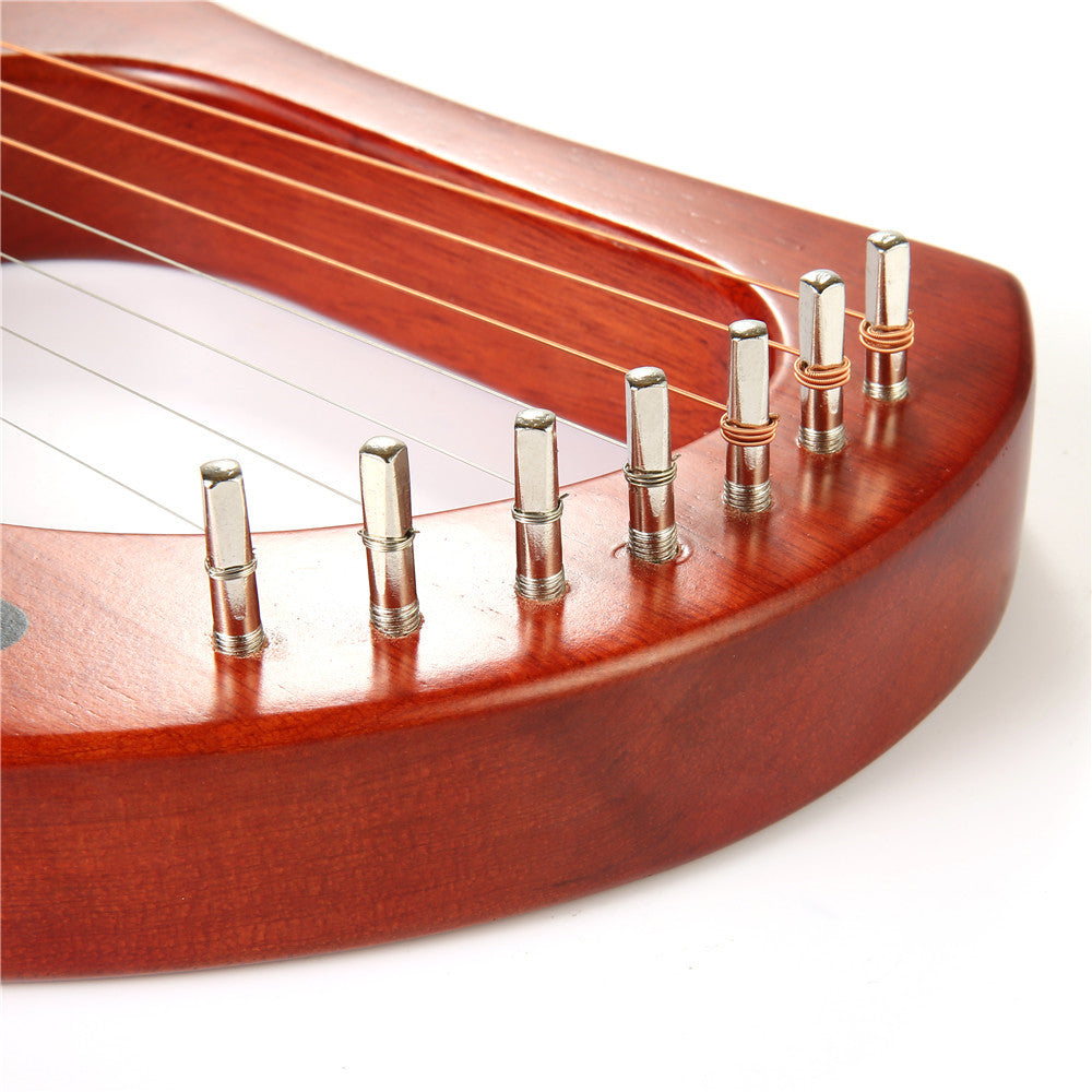 Hricane Musical Instrument Portable Mahogany Wood 7 Strings portable Lyre Harp