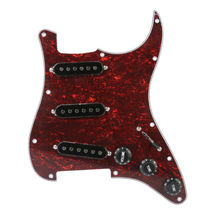Prewired 9 hole loaded SSS stratocaster guitar Pickup SSS red Tortoise shell 3ply pickguard kit for fender stratocaster guitar