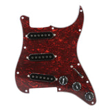 Prewired 9 hole loaded SSS stratocaster guitar Pickup SSS red Tortoise shell 3ply pickguard kit for fender stratocaster guitar