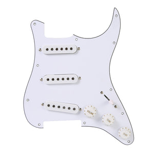 Prewired SSS 9 hole stratocaster guitar Pickup SSS W/B/W 3ply pickguard kit for stratocaster guitar