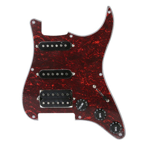 Prewired SSH 9 hole stratocaster guitar Pickup SSH RED Tortoise shell shell 3ply pickguard kit for fender stratocaster guitar