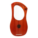 Hricane Musical Instrument Portable Mahogany Wood 7 Strings portable Lyre Harp