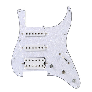 Prewired SSH 9 Hole Loaded stratocaster guitar Pickup SSH W/B/W 3ply pickguard kit for Fender American/Mexican Stratocaster