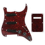 Prewired 9 hole loaded SSS stratocaster guitar Pickup SSS red Tortoise shell 3ply pickguard kit for fender stratocaster guitar