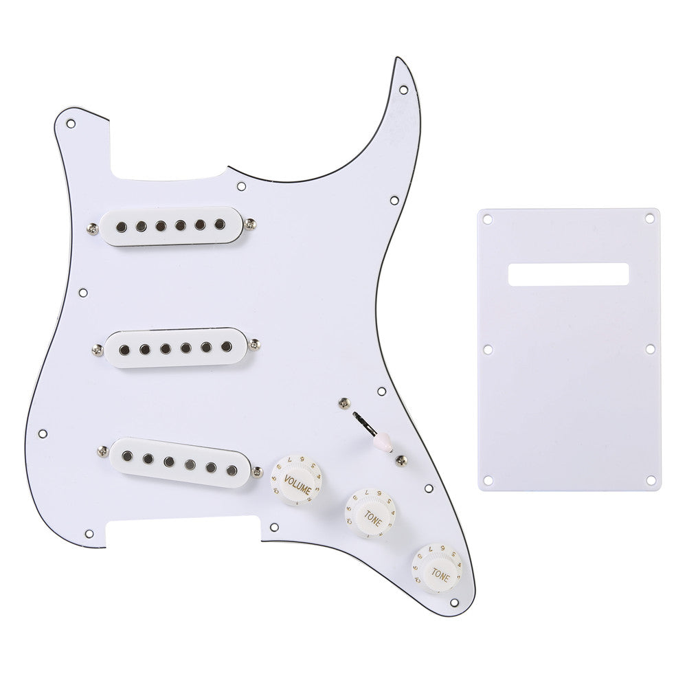 Prewired SSS 9 hole stratocaster guitar Pickup SSS W/B/W 3ply pickguard kit for stratocaster guitar