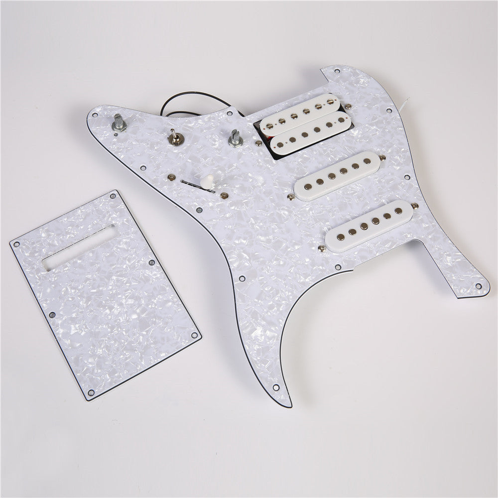 Prewired SSH 9 Hole Loaded stratocaster guitar Pickup SSH W/B/W 3ply pickguard kit for Fender American/Mexican Stratocaster