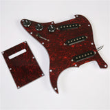 Prewired 9 hole loaded SSS stratocaster guitar Pickup SSS red Tortoise shell 3ply pickguard kit for fender stratocaster guitar
