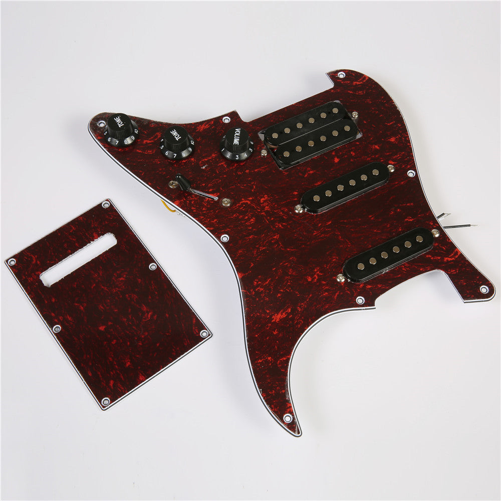 Prewired SSH 9 hole stratocaster guitar Pickup SSH RED Tortoise shell shell 3ply pickguard kit for fender stratocaster guitar