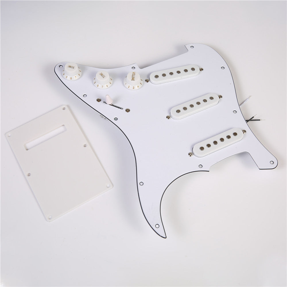 Prewired SSS 9 hole stratocaster guitar Pickup SSS W/B/W 3ply pickguard kit for stratocaster guitar