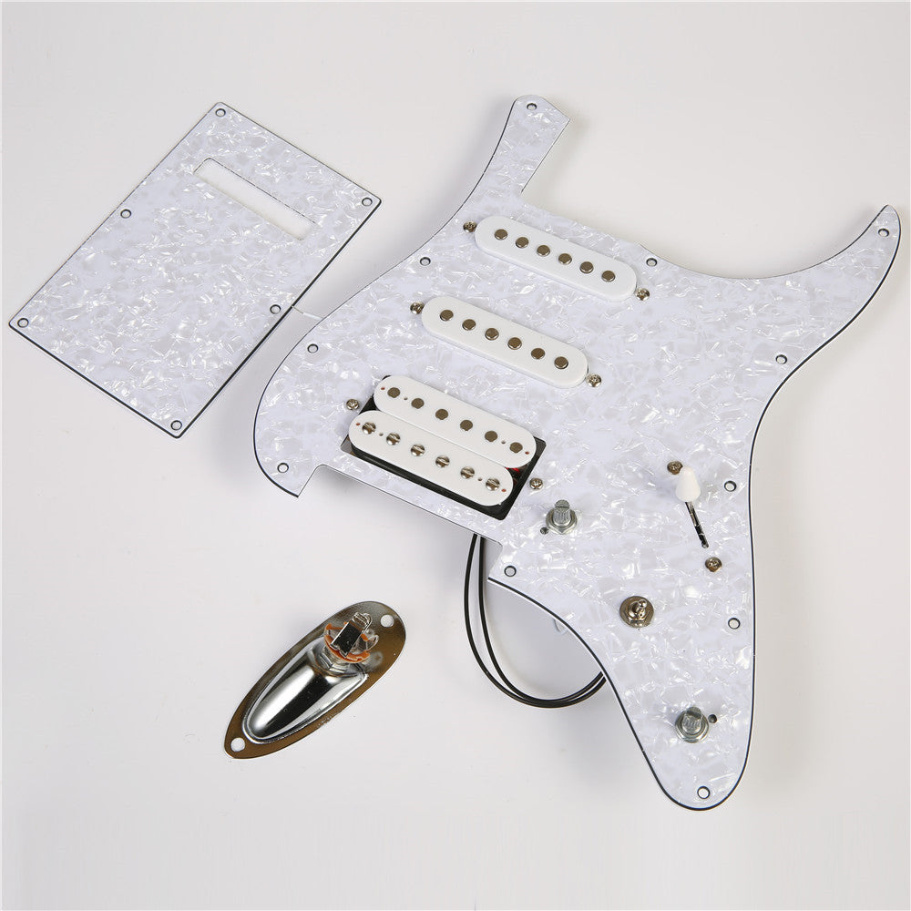 Prewired SSH 9 Hole Loaded stratocaster guitar Pickup SSH W/B/W 3ply pickguard kit for Fender American/Mexican Stratocaster
