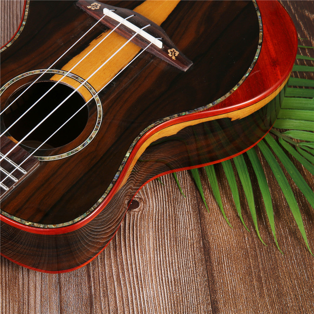 23 inch black persimmon wood bright ukulele