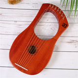 Hricane Musical Instrument Portable Mahogany Wood 7 Strings portable Lyre Harp