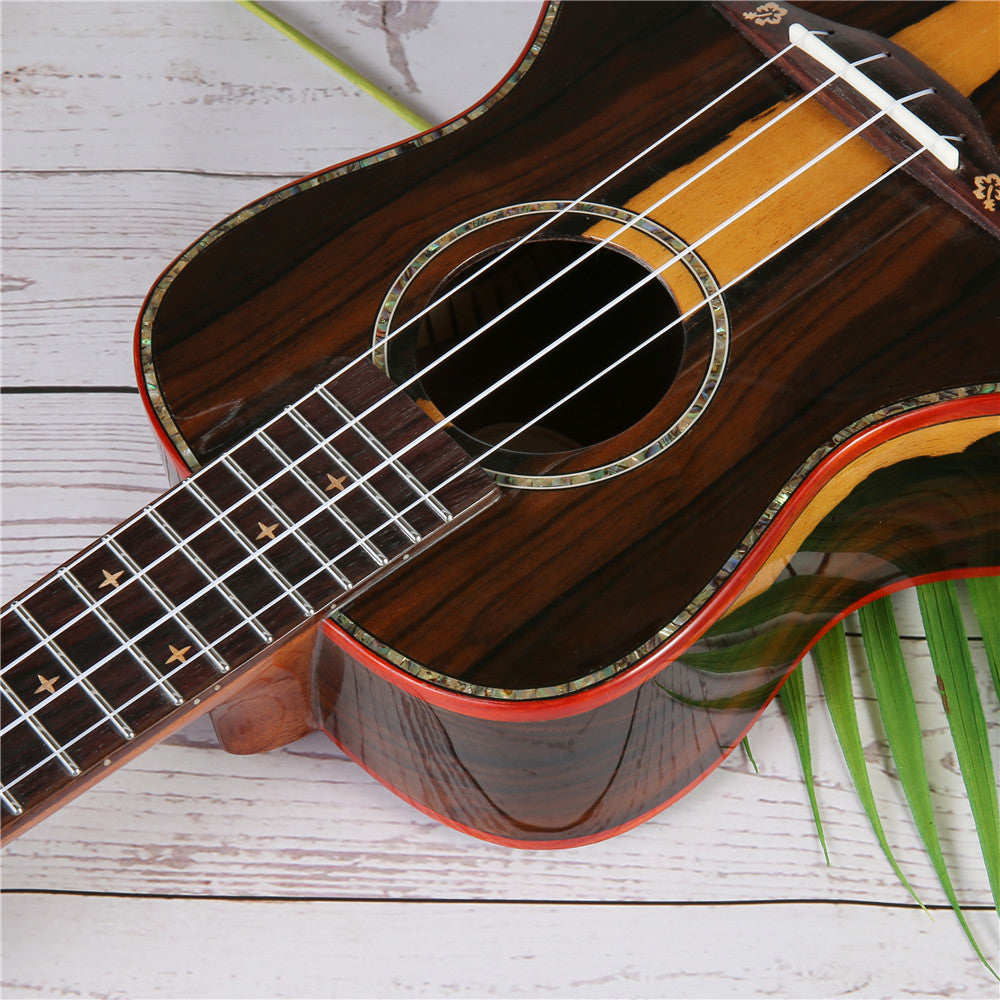23 inch black persimmon wood bright ukulele