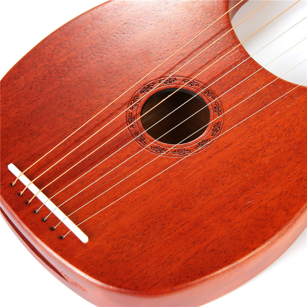 Hricane Musical Instrument Portable Mahogany Wood 7 Strings portable Lyre Harp