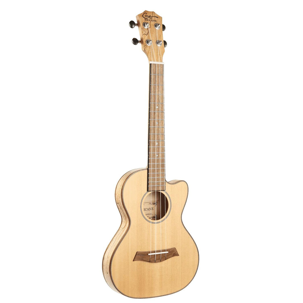 HRICANE solid spalted maple wood tenor size ultra slim ukulele for travel