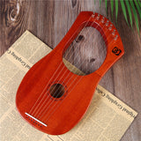 Hricane Musical Instrument Portable Mahogany Wood 7 Strings portable Lyre Harp